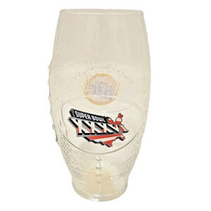 Super Bowl XXXVI Glass NFL Miller Lite Logo Clear Football Rams v Patriots 2002